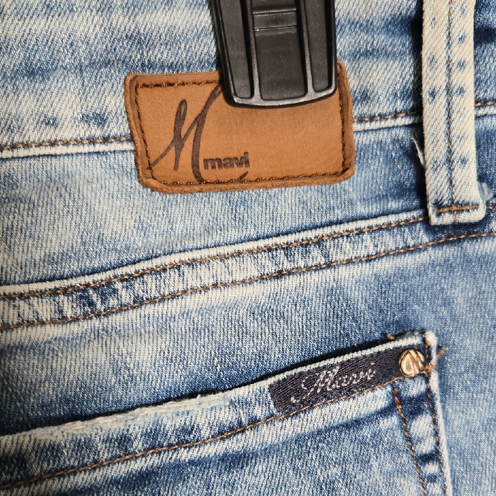 Mavi Light Blue Distressed Skinny Jeans - Picture 4 of 4